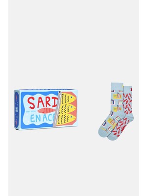 Happy Socks - Çok Renkli Balık Desenli 2\'li Pamuklu Çorap Seti