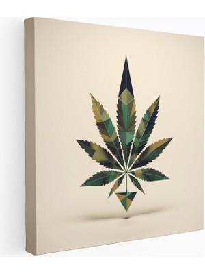 Popcas Minimalist Kanvas Tablo Marihuana Yaprak Teması Modern Duvar Dekorasyonu