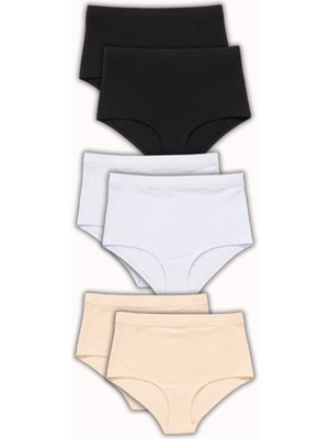 Berrak Yüksek Bel Toparlayıcı Külot 6'lı Paket Karışık Renk-Karışık-2xl