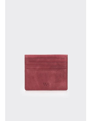 White Stone Hakiki Deri Bordo Kağıt Para Bölmeli Premium Kartlık