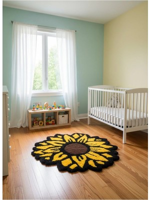 El Yapımı Özel Tasarım Ayçiçeği Tufting Halı