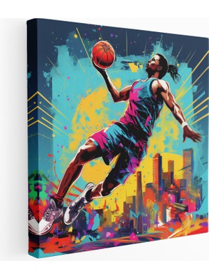 Popcas Şehir Temalı Smaç Kanvas Tablo