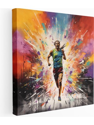 Popcas Canlı Bitiş Çizgisi Koşucusu Kanvas Tablo