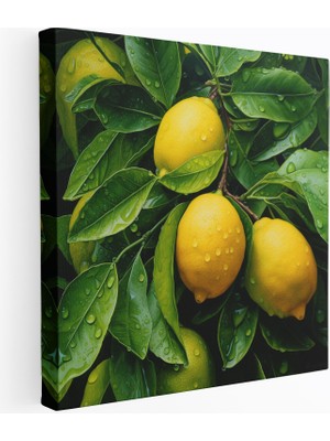 Popcas Limon Ağacı Kanvas Tablo Sanatı Estetik Detaylarla Gerçekçi Görsel Sunum