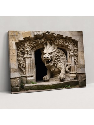 Popcas Ortaçağ Duvar Sanatı Efsanevi Koruyucu Kanvas Tablo