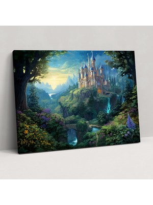Popcas Ortaçağ Büyüsü Ince Detaylı Kanvas Tablo Duvar Sanatı