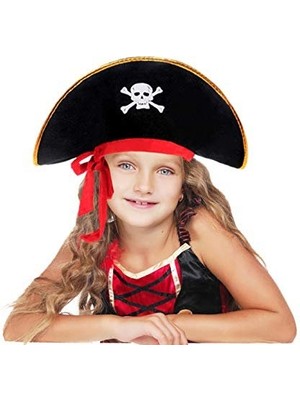 NW NessiWorld Kaptan Jack Kadife Çocuk Boy Korsan Şapkası