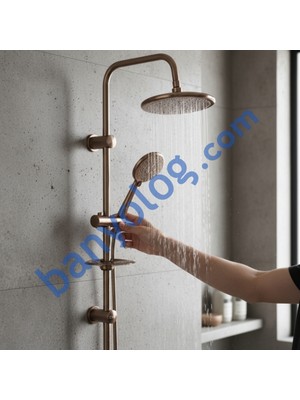 Cisa Glayor Rose Gold Tepe Duş Seti Lüks Yağmurlama