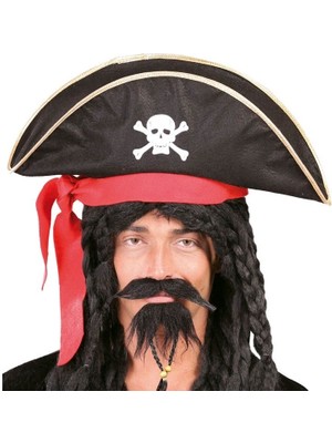 NW NessiWorld Karayip Korsanları Kaptan Jack Kumaş Korsan Şapkası Yetişkin