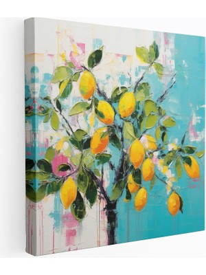 Popcas Limon Ağacı Soyut Ifadecilik Kanvas Tablo Duvar Sanatı Canlı Renkler ile Ev Dekorasyonu