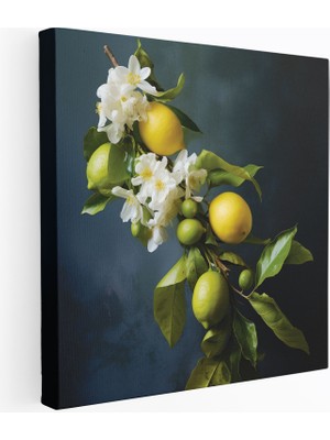 Popcas Limon Ağacı Modern Yakın Çekim Kanvas Tablo Duvar Dekorasyonu