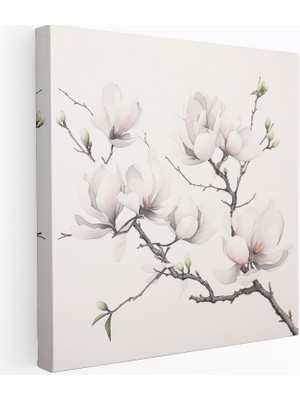 Popcas Doğal Manolya Kanvas Tablo Geleneksel Çin Mürekkep Sanatı
