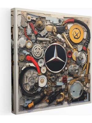 Popcas Soyut Kompozisyon Karışık Medya Mozaik Kanvas Tablo Duvar Sanatı