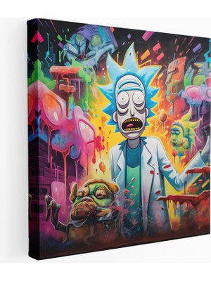 Popcas Şehir Graffiti Rick ve Morty Kanvas Tablo
