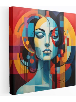 Popcas Soyut Portre Dekoratif Tablo / Duvar Sanatı / Kanvas Duvar Tablosu