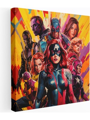 Popcas Marvel Süper Kahramanlar Kanvas Tablo - Canlı Renklerde Duvar Sanatı