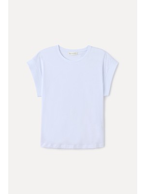 Düşük Kollu Bisiklet Yaka T-Shırt