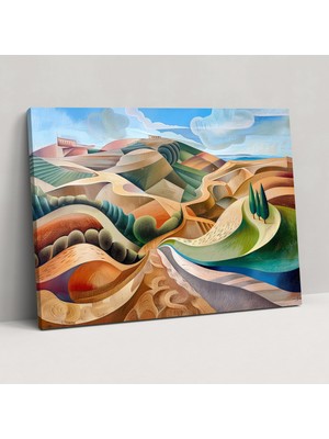 Popcas Pablo Picasso Tarzı Manzara Kanvas Tablo Duvar Dekorasyonu