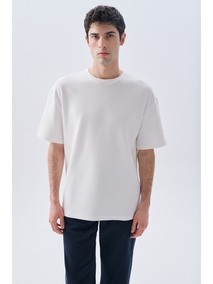 MUDO Oversıze Bisiklet Yaka T-Shırt