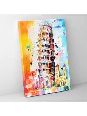 Popcas Pisa Eğik Kulesi Kanvas Tablo Duvar Sanatı - Duvar Dekorasyonu Için Pisa Eğik Kulesi Temalı Tasarım
