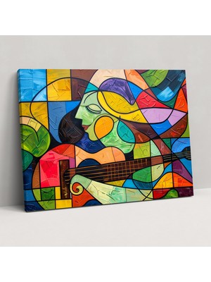 Popcas Renkli Soyut Şekiller Kanvas Tablo - Pablo Picasso Duvar Dekorasyonu