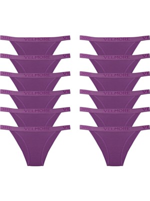 Velmore Kadın 12'li Pamuklu Normal Bel Slip Külot