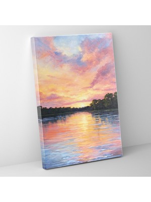 Popcas Günbatımı Oppenheimer Kanvas Tablo Empresyonist Tarzda Duvar Sanatı