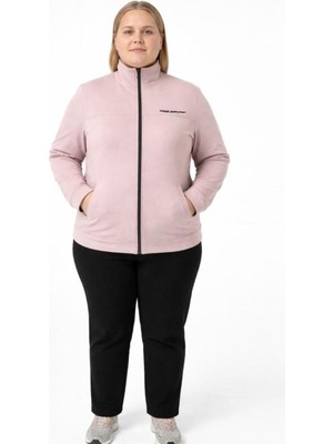 Axxel Kadın Pudra Büyük Beden 2 Iplik Eşofman TAKIMI-T-1014