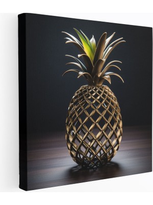 Popcas Endüstriyel Kanvas Tablo Ananas Duvar Sanatı Heykelimsi Element