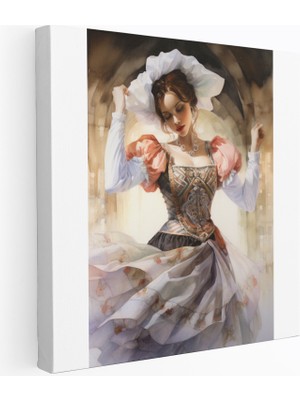 Popcas Rönesans Duvar Dekorasyonu Zarif Dansçı Kanvas Tablo