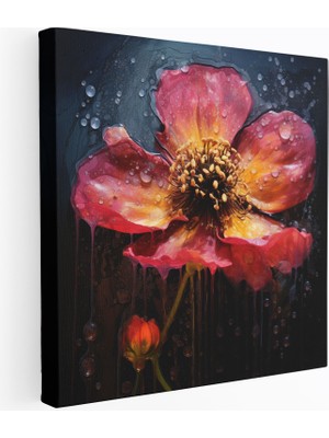 Popcas Yağmur Damlaları Üzerinde Yapraklar Dekoratif Tablo / Duvar Sanatı / Kanvas Duvar Tablosu