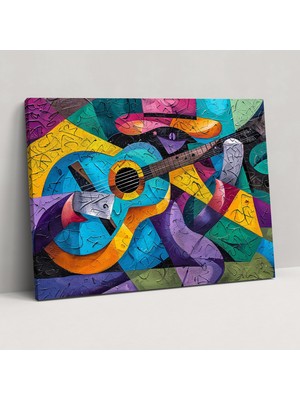 Popcas Soyut Gitar Çalan Kanvas Tablo Pablo Picasso Sanatı