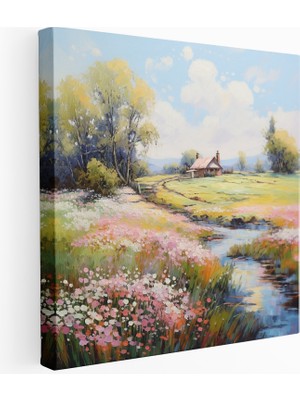 Popcas Huzurlu Kırsal Manzara Kanvas Tablo