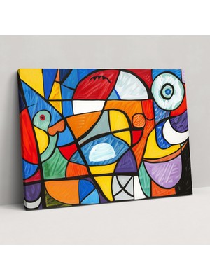 Popcas Renkli Soyut Kompozisyon Duvar Sanatı - Pablo Picasso Tablosu
