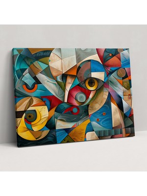 Popcas Kübizm Esintili Kanvas Tablo Ev Dekorasyonu