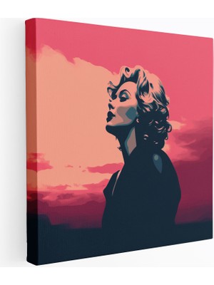 Popcas Marilyn Monroe Siluet Kanvas Tablo: Zarafet Duvar Sanatı