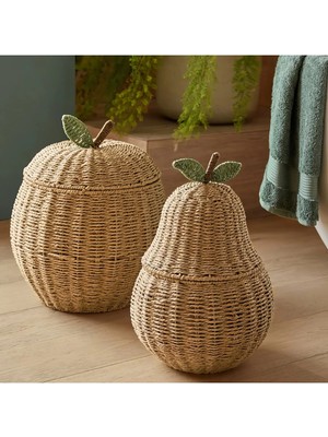 Armut Tasarımlı Kapaklı Sepet Organizer & Dekoratif Çocuk Odası ve Ev Dekoru (S)