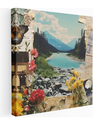 Popcas Nostaljik Kolaj Kanvas Tablo Vintage Kartpostal Duvar Sanatı