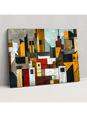 Popcas Kübizm Kent Manzarası Kanvas Tablo Pablo Picasso Sanatı