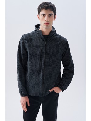 MUDO Ekoseli Kapüşonlu Yağmurluk