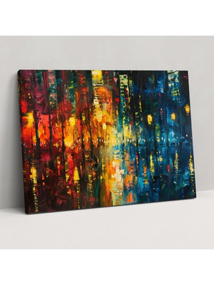Popcas Dans Eden Işıklar Leonid Afremov Kanvas Tablo Ev Dekorasyonu