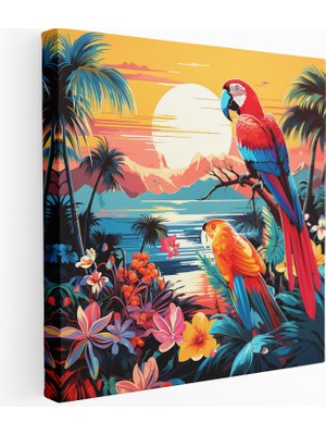 Popcas Tropikal Cennet Pop Art Kanvas Tablo