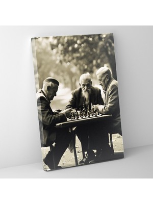 Popcas Satranç Temalı Dekoratif Tablo / Duvar Sanatı / Kanvas Duvar Tablosu