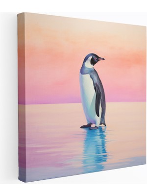 Popcas Minimalist Suluboya Penguen Silueti Duvar Sanatı