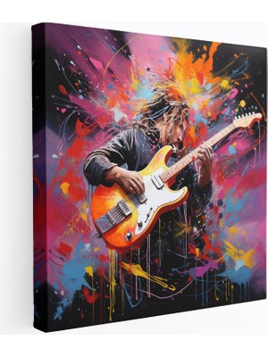 Popcas Metallica Soyut Kanvas Tablo - Canlı Müzik Temalı Duvar Sanatı - Güçlü Metal Resim