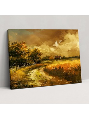 Popcas Rembrandt Kanvas Tablo Köy Manzarası Ev Dekorasyonu