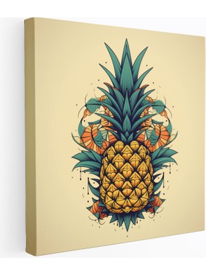 Popcas Geometrik Ananas Dekoratif Tablo / Duvar Sanatı / Kanvas Duvar Tablosu