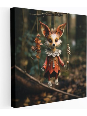 Popcas Palyaço Tilki Kanvas Tablo Sevimlilik Temalı Duvar Sanatı