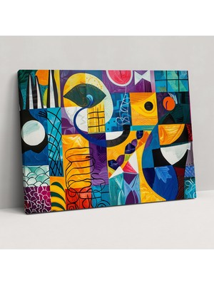 Popcas Pablo Picasso Desenli Kanvas Tablo Canlı Renklerle Duvar Dekoru