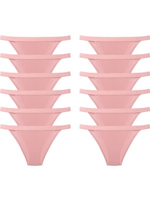 Velmore Kadın 12'li Pamuklu Normal Bel Slip Külot